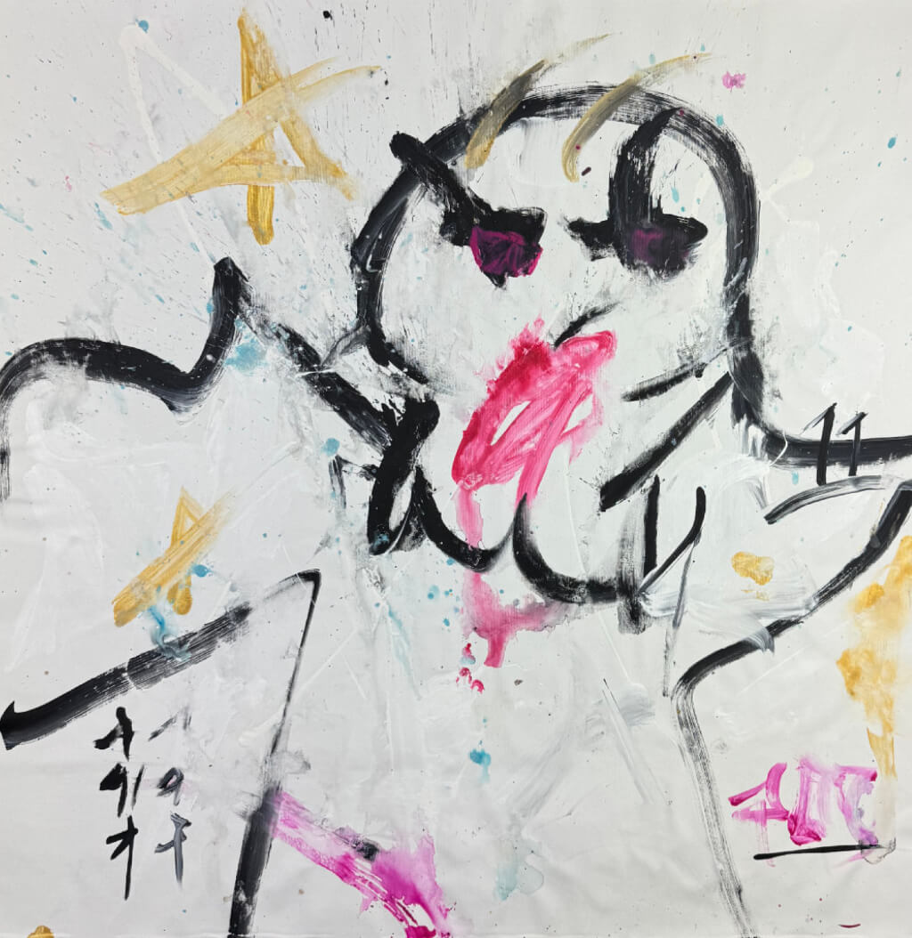 Dark Angel, abstract painting by Emanuele Fortunati