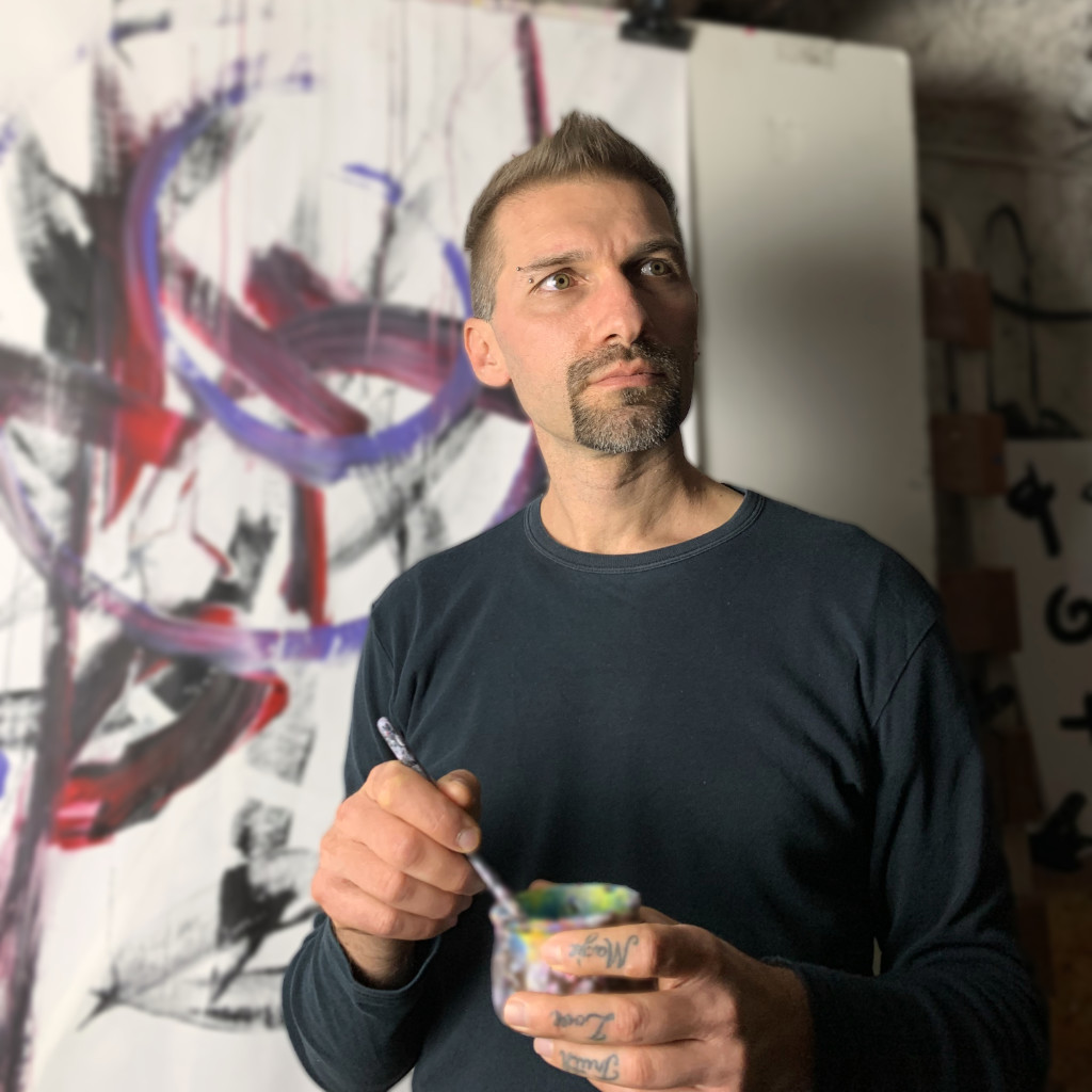 Emanuele Fortunati in his studio