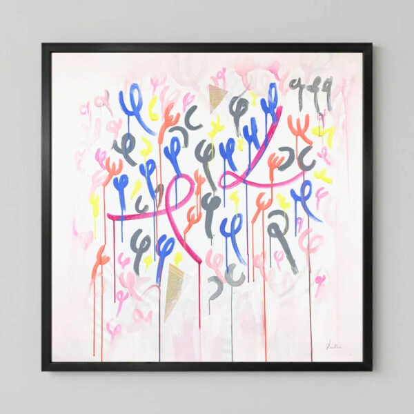 Everything, All At Once, an Energy Resonant Art abstract painting, by Emanuele Fortunati - holding the painting