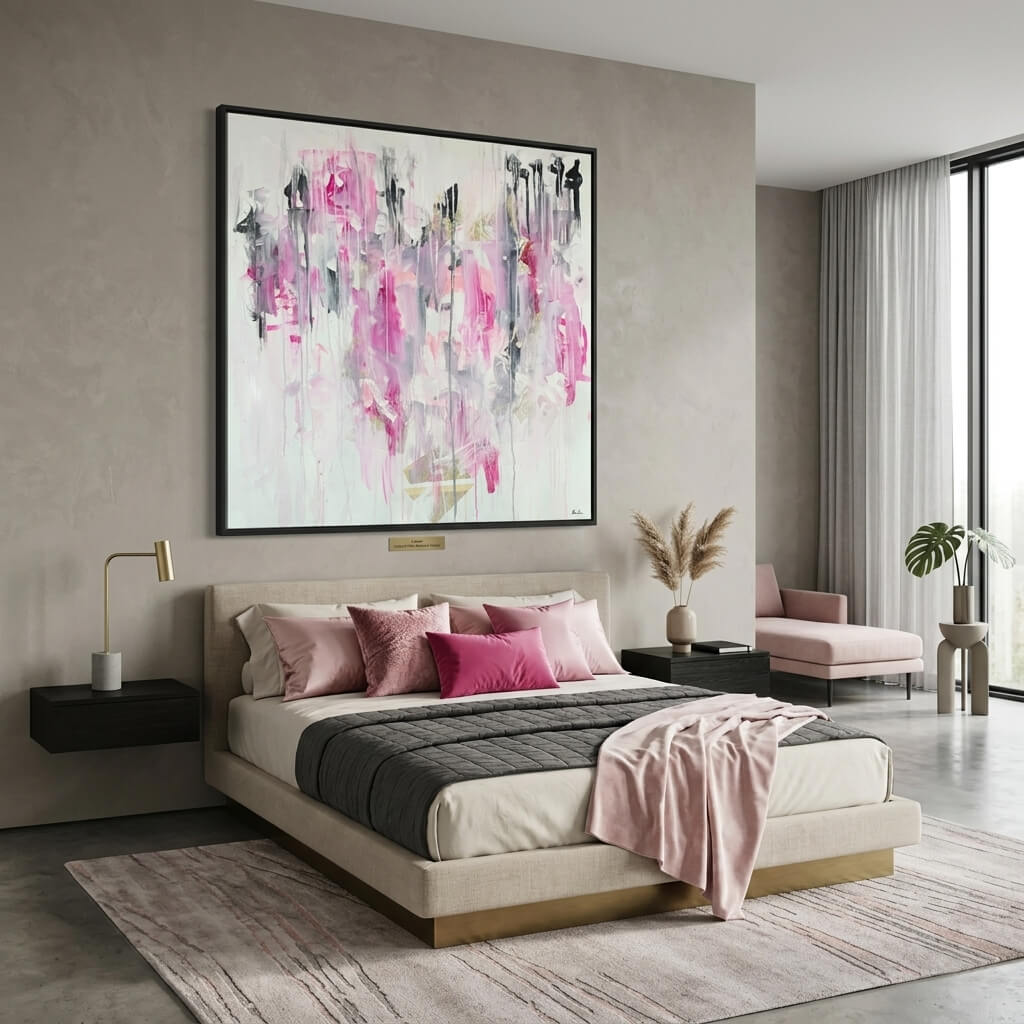 Still Standing, an Energy Resonant Art abstract painting, by Emanuele Fortunati - in the bedroom
