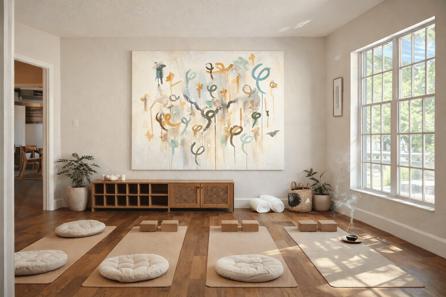 An original work by Emanuele Fortunati in an envisioned meditation room