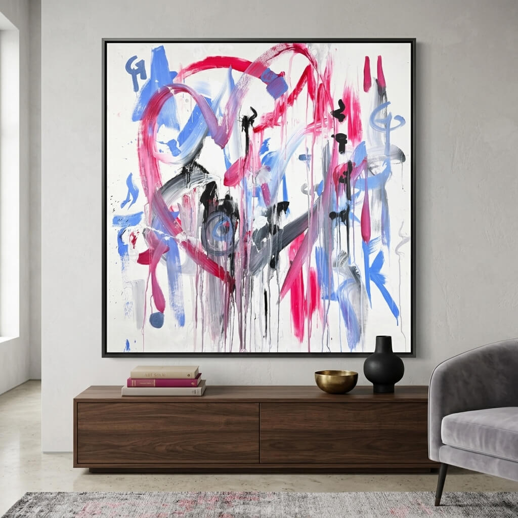 The Necessary Storm, an Energy Resonant Art abstract painting, by Emanuele Fortunati - on the wall