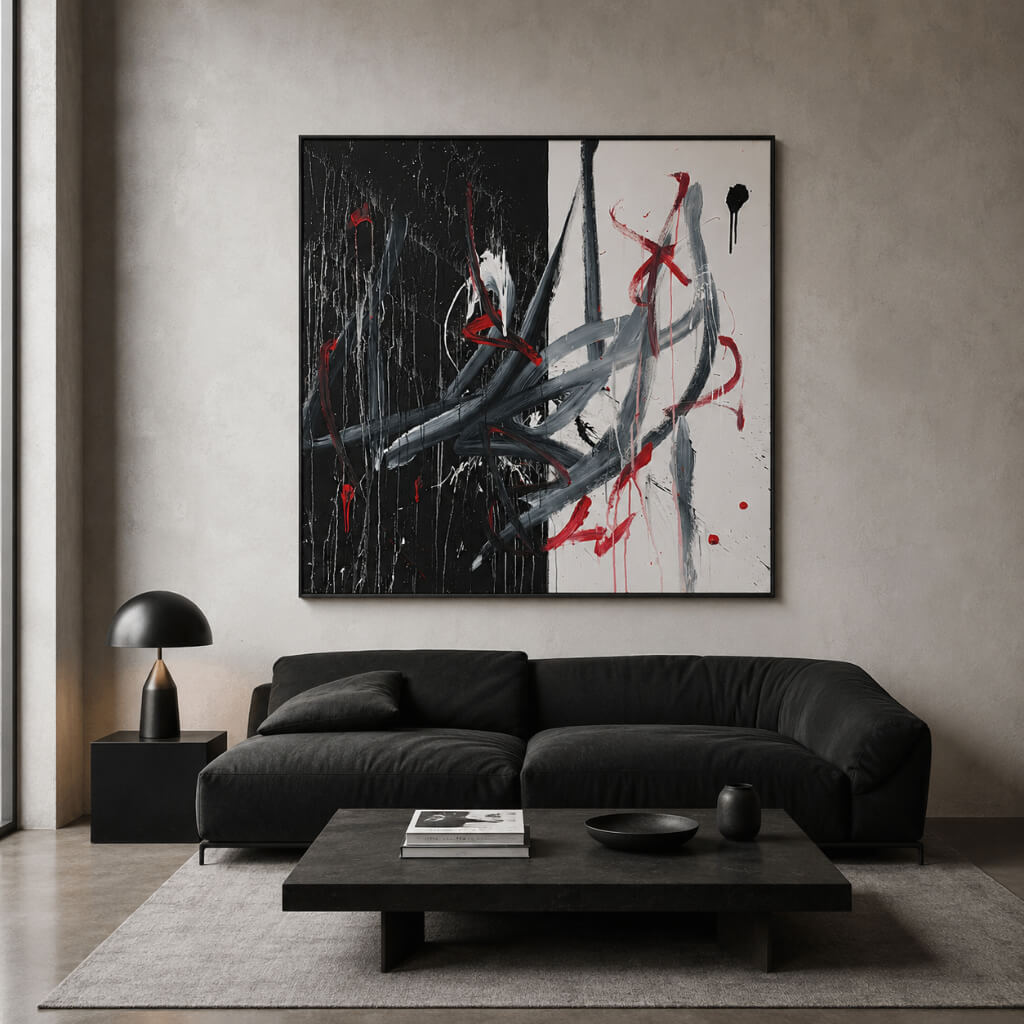 I Belong to Both, an Energy Resonant Art abstract painting, by Emanuele Fortunati - on the wall