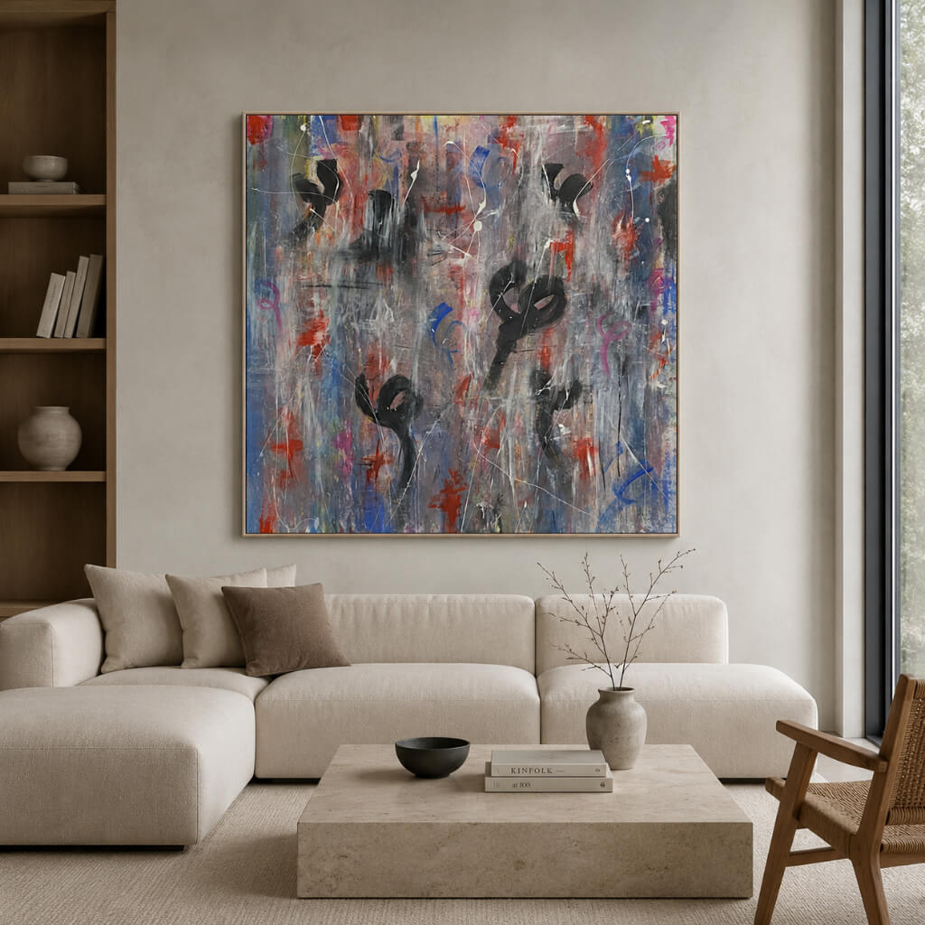 Hello, Sadness, an Energy Resonant Art abstract painting, by Emanuele Fortunati - on the wall